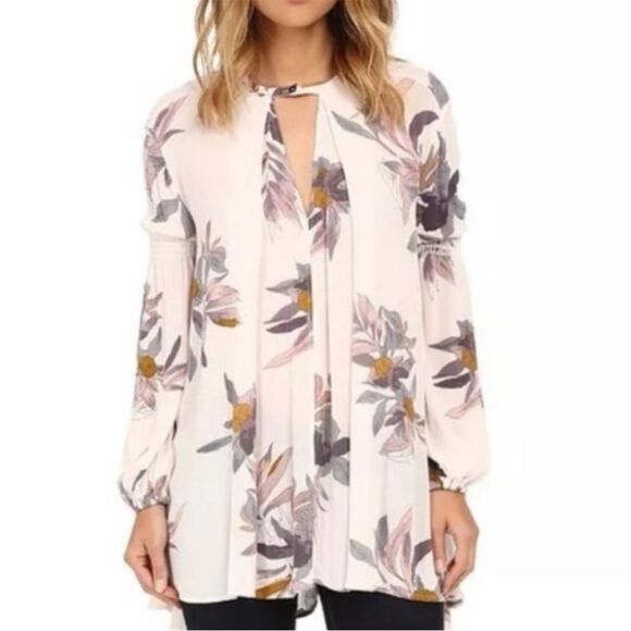 Free People Tree Swing Electric Orchid Floral Oversized Tunic Dress - Picture 14 of 16